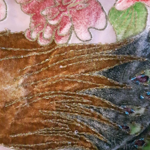 Hand made beaded long scarf or wrap - Picture 7 of 9